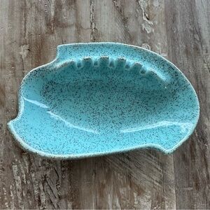 California Original Turquoise Speckled Ashtray Freeform Shape 608T Mark MCM